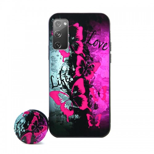 Θήκη 3D με Popsocket Life Love Butterfly Back Cover για Samsung Galaxy S20 FE (Design)