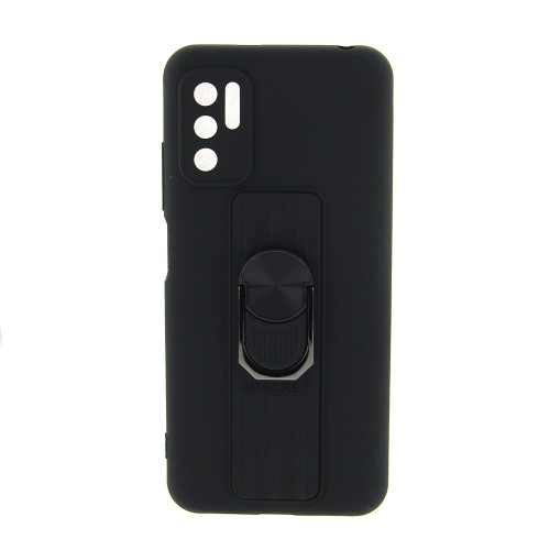 Θήκη Ring Case Back Cover με Προστασία Κάμερας για Xiaomi Redmi Note 10 5g / Poco M3 Pro (Μαύρο