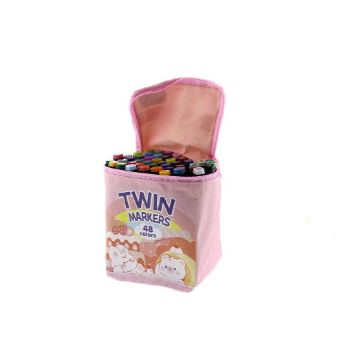 Σετ Μαρκαδόροι Ζωγραφικής με Διπλή Μύτη 48τμχ