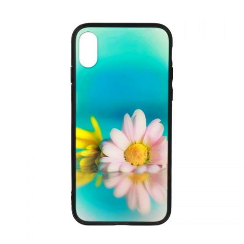 Θήκη Vennus Flowers Design 6 Glass Back Cover για iPhone X/XS (Design)