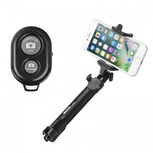 Τρίποδας και Selfie Stick Bluetooth Blun 60cm (Μπλε)