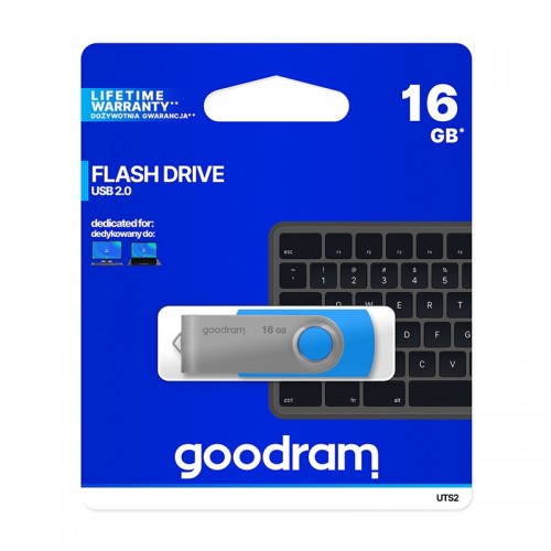 Flash Drive Goodram 16GB USB 2.0 (Ασημί-Μπλε)