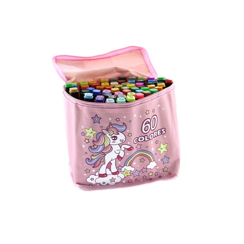 Σετ Μαρκαδόροι Ζωγραφικής με Διπλή Μύτη 60τμχ 