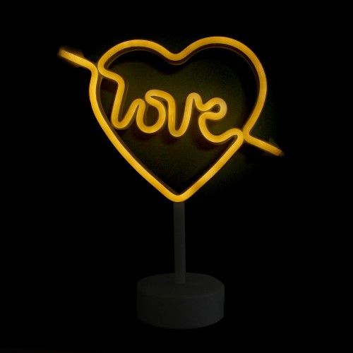 Επιτραπέζιο Φωτιστικό Neon-LED σε Σχήμα Καρδιά Love (Κίτρινο)