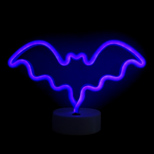 Επιτραπέζιο Φωτιστικό Neon-LED σε Σχήμα Νυχτερίδα (Μπλε)