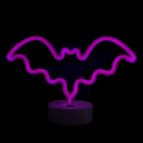 Επιτραπέζιο Φωτιστικό Neon-LED σε Σχήμα Νυχτερίδα (Ροζ)