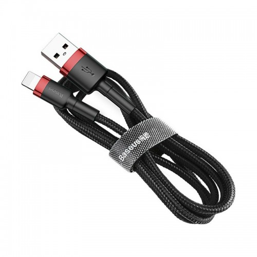 Καλώδιο Baseus CALKLF-C19 Cafule Cable USB σε Lightning 1.5A 2m (Μαύρο - Κόκκινο)