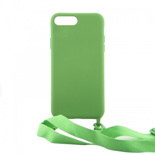 Θήκη OEM Σιλικόνης Matte Back Cover με Λουράκι για iPhone 7/8 (Pale Green)