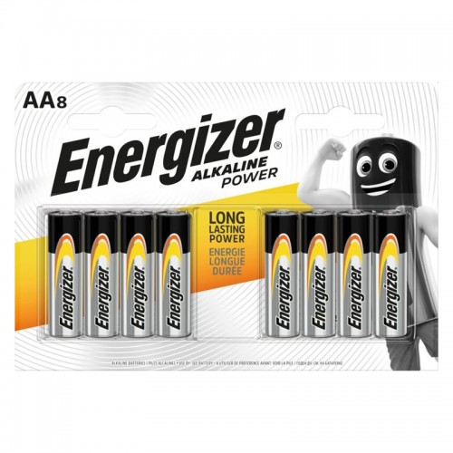Μπαταρίες Energizer Alkaline Power AA LR6 (8τμχ) (Ασημί)