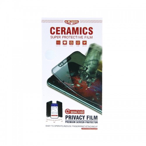 Ceramic Μεμβράνη Προστασίας Full Cover Matte Privacy για iPhone 12 / 12 Pro (Μαύρο)
