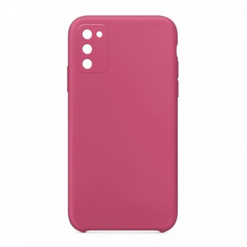 Θήκη OEM Silicone Back Cover με Προστασία Κάμερας για Samsung Galaxy A02s (Dark Pink)