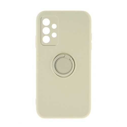 Θήκη Silicone Ring Back Cover με Προστασία Κάμερας για Samsung Galaxy A52 / A52 5G (Off White) 