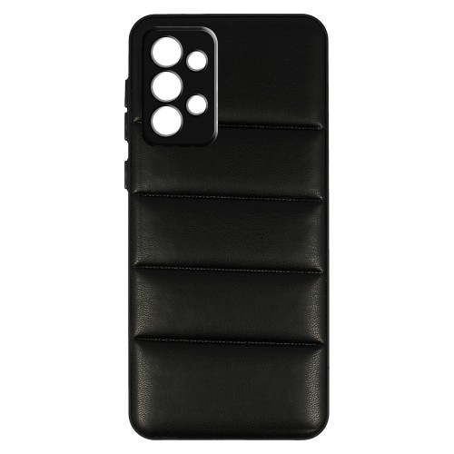 Θήκη 3D Striped Leather με Προστασία Κάμερας Back Cover για Samsung Galaxy A13 4G (Μαύρο