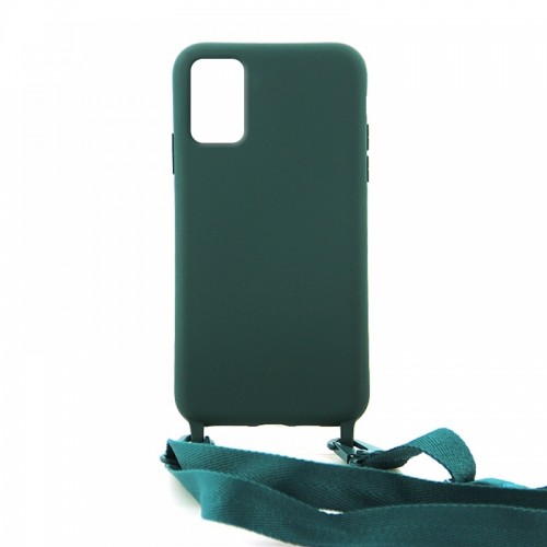 Θήκη OEM Σιλικόνης Matte Back Cover με Λουράκι για Samsung Galaxy A31 (Casal Green) 