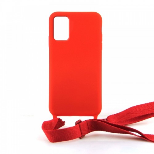 Θήκη OEM Σιλικόνης Matte Back Cover με Λουράκι για Samsung Galaxy A31 (Red)