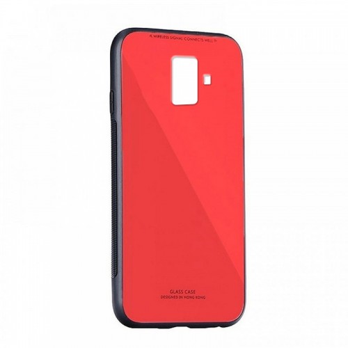 Θήκη Forcell Glass Case Back Cover για Samsung Galaxy A6 2018 (Κόκκινο)