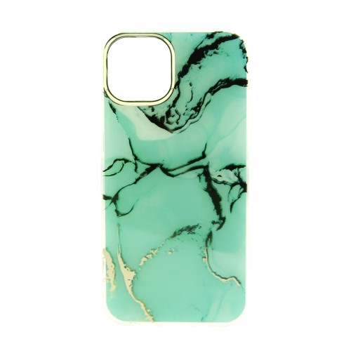 Θήκη Abstract Gold Marble Back Cover για iPhone 14 (Mint)