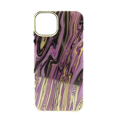 Θήκη Abstract Gold Marble Back Cover για iPhone 14 Plus (Pink)
