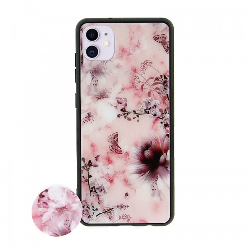 Θήκη με Popsocket Almond Blossoms and Butterflies Back Cover για iPhone 11 Pro Max (Design) 