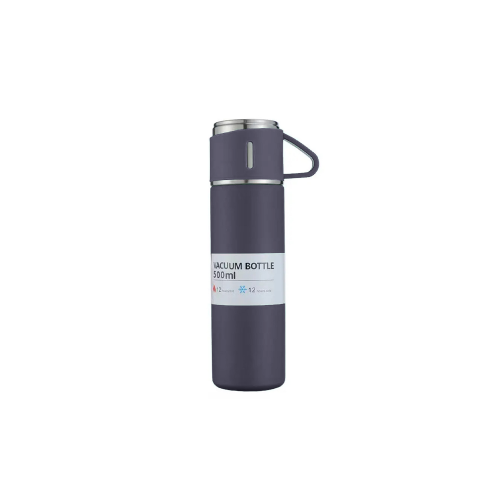 Σετ Ανοξείδωτος Θερμός Με Ποτήρια BO-0126 (500ml) (Aluminum Gray)