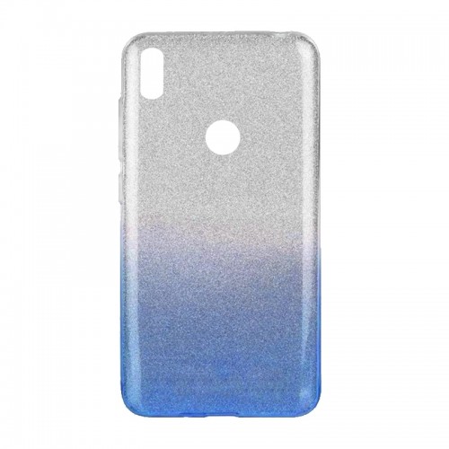 Θήκη MyMobi Back Cover Σιλικόνη Shining Case για iPhone 12 Pro Max (Ασημί-Μπλε) 