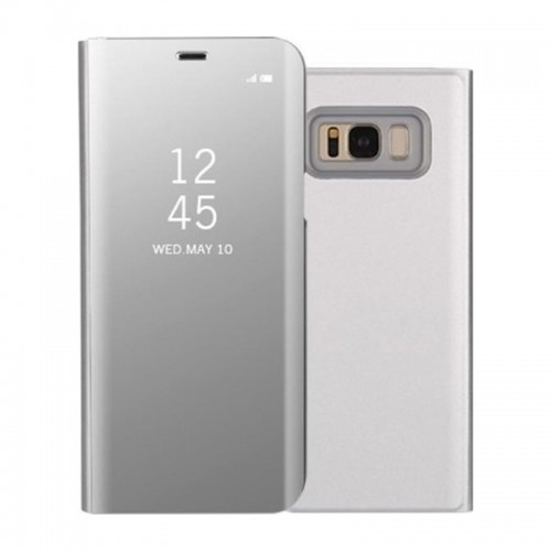 Θήκη MyMobi Clear View Flip Cover για Samsung Galaxy A5 2018/A8 2018 (Ασημί)