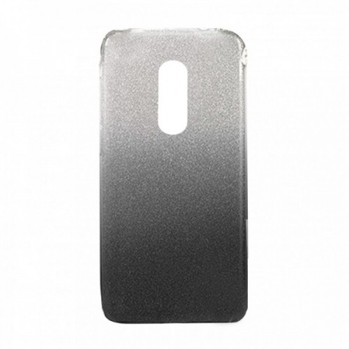 Θήκη MyMobi Back Cover Σιλικόνη Shining Case για iPhone 14 Pro (Ασημί-Μαύρο)