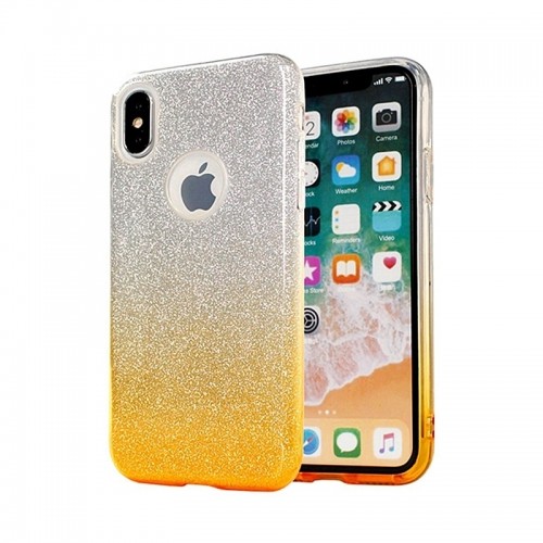 Θήκη MyMobi Back Cover Σιλικόνη Shining Case για iPhone 12/12 Pro  (Ασημί-Χρυσό)