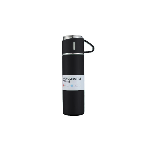 Σετ Ανοξείδωτος Θερμός Με Ποτήρια BO-0126 (500ml) (Black)