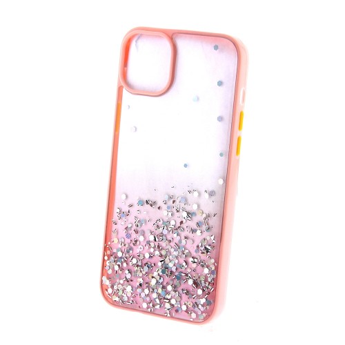 Θήκη Σιλικόνης Bumper Glitter Back Cover για iPhone 14 Plus (Ροζ) 