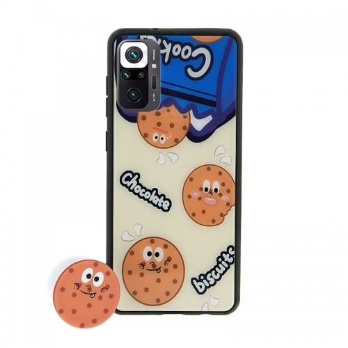 Θήκη με Popsocket Chocolate Biscuits Back Cover για Xiaomi Redmi Note 10 Pro (Design)