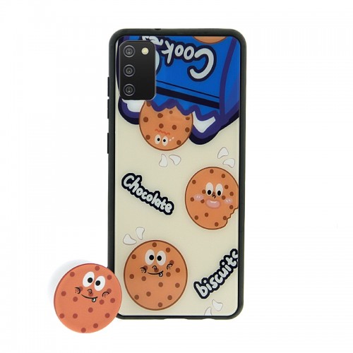 ήκη με Popsocket Chocolate Biscuits Back Cover για Samsung Galaxy A02S (Design)