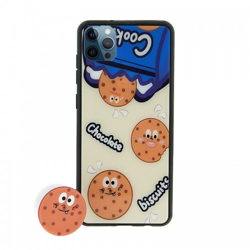 Θήκη με Popsocket Chocolate Biscuits Back Cover για iPhone 12 / 12 Pro (Design)