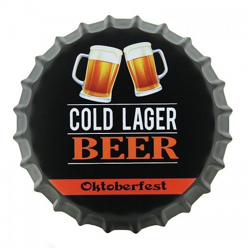 Μεταλλικό Διακοσμητικό Τοίχου Καπάκι Oktoberfest Cold Lager Beer 