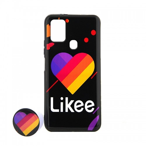 Θήκη με Popsocket Colourful Heart Likee Back Cover για Samsung Galaxy A21s (Design)