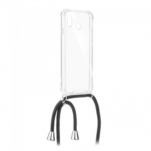 Θήκη OEM Σιλικόνης Cord Back Cover με Λουράκι για Samsung Galaxy A40 (Μαύρο)