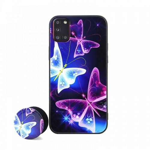 Θήκη με Popsocket Crystal Butterflies Back Cover για Samsung Galaxy A31 (Design)