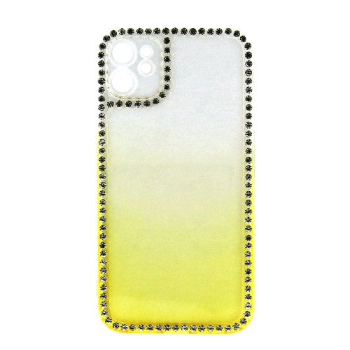 Θήκη Σιλικόνης Diamond Back Cover με Προστασία Κάμερας για iPhone 14 Pro (Διαφανές Κίτρινο)