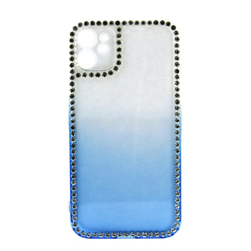 Θήκη Σιλικόνης Diamond Back Cover με Προστασία Κάμερας για iPhone 14 (Διαφανές Μπλέ)
