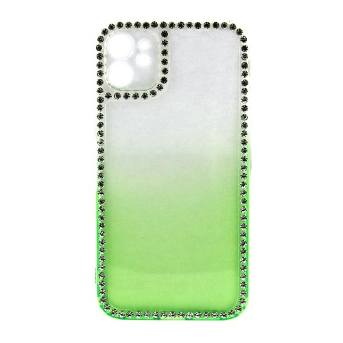 Θήκη Σιλικόνης Diamond Back Cover με Προστασία Κάμερας για iPhone 13 Pro Max (Διαφανές Πράσινο)