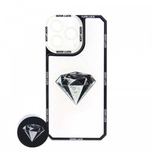 Θήκη Four Sided Airbag Diamond Back Cover με Προστασία Κάμερας και Popsocket για Realme C21Y (Design)