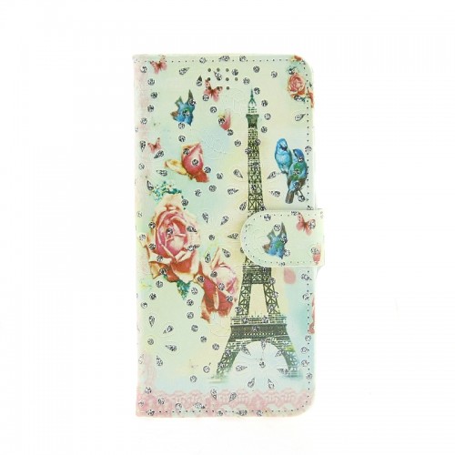 Θήκη Strass Eiffel Tower Roses and Birds Flip Cover για Samsung Galaxy S20 FE (Design)