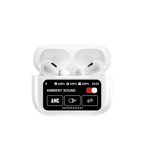 Ασύρματα Ακουστικά Bluetooth TWS με Ένδειξη Οθόνης (Άσπρο) (ph08_Akoustika)
