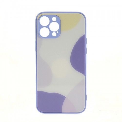 Θήκη Glass Floating Colors Back Cover για iPhone 12 Pro Max (Μωβ)