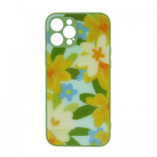 Θήκη Glass Flowers in Bloom Back Cover για iPhone 12 Pro Max (Λαδί)
