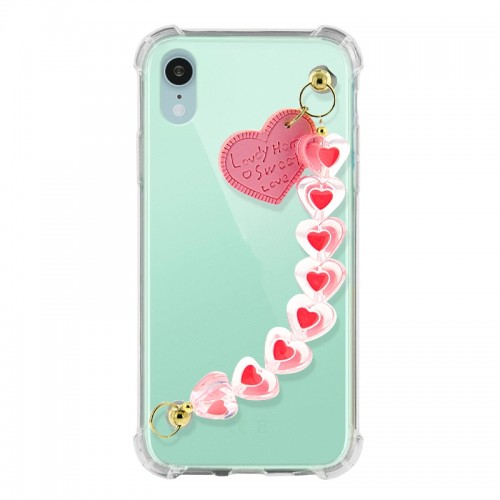 Θήκη Σιλικόνης Heart Chain Back Cover για iPhone XR (Φουξ)