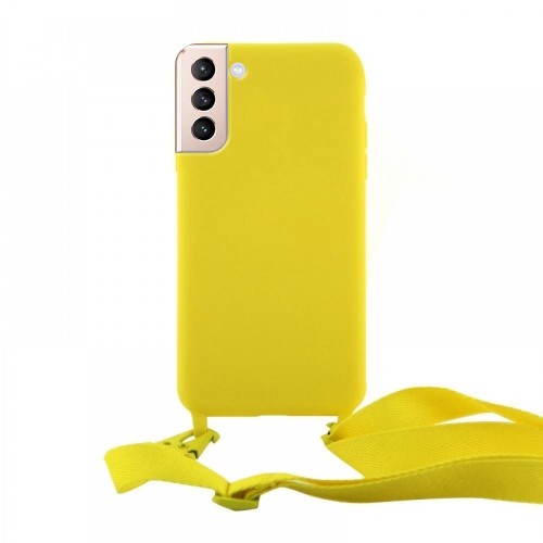 Θήκη OEM Σιλικόνης Matte Back Cover με Λουράκι για Samsung Galaxy S21 Plus (Canary Yellow) 