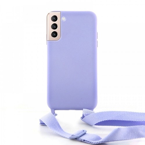 Θήκη OEM Σιλικόνης Matte Back Cover με Λουράκι για Samsung Galaxy S21 Plus (Lilac Purple) 