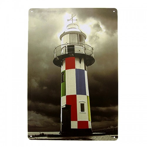 Μεταλλική Διακοσμητική Πινακίδα Τοίχου Lighthouse 20X30