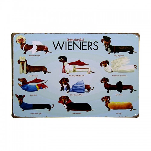 Μεταλλική Διακοσμητική Πινακίδα Τοίχου Wonderful Wieners 